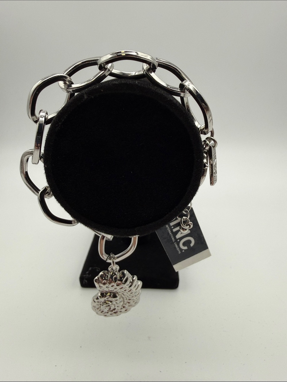 INC International Concepts Silver-Tone Chain Link Bracelet with Lion Charm